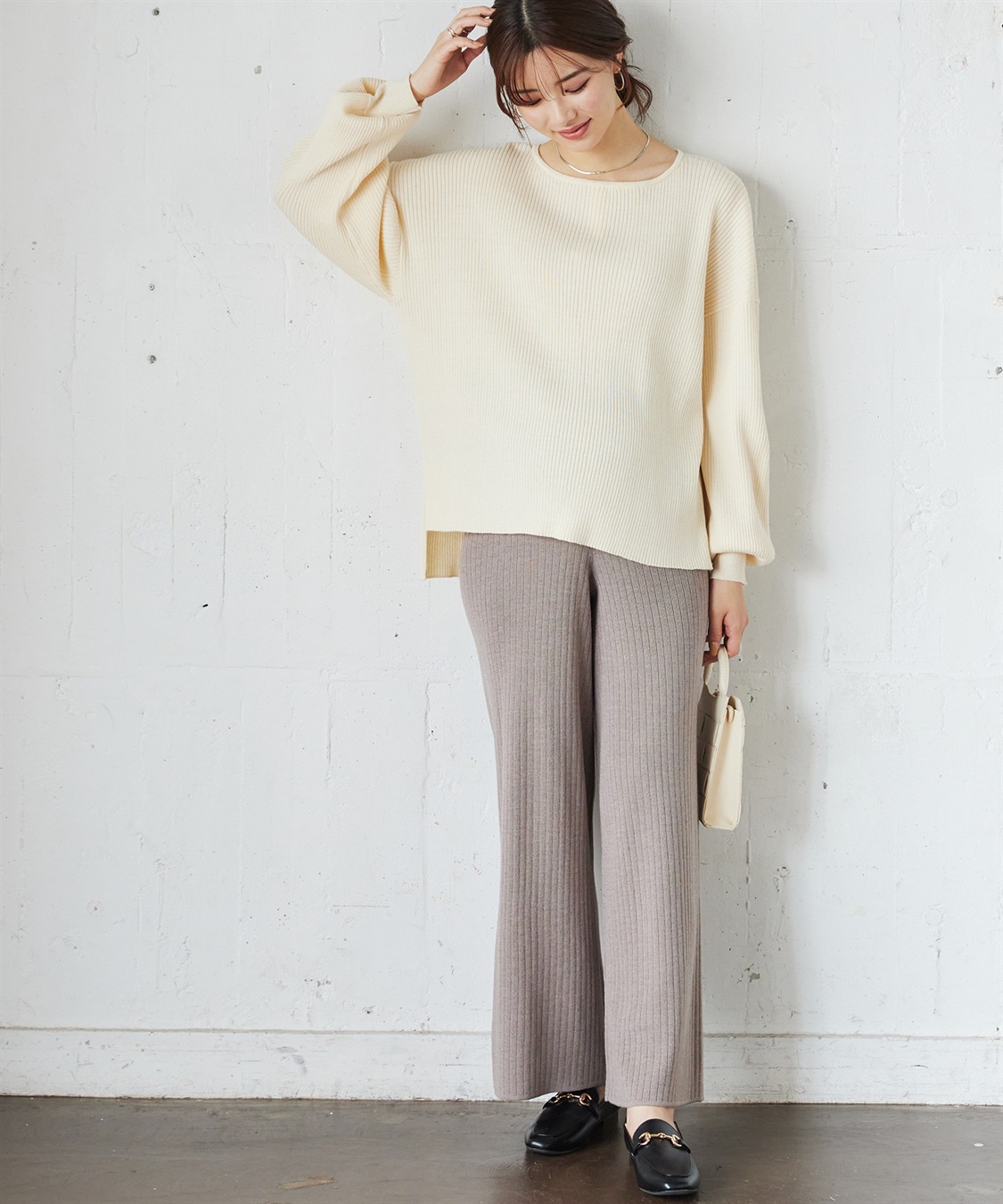 Rosemadame ボリュームスリーブリブニットプルオーバー（マタニティ/授乳服)授乳楽々 妊婦服 産前・産後対応_sub_27