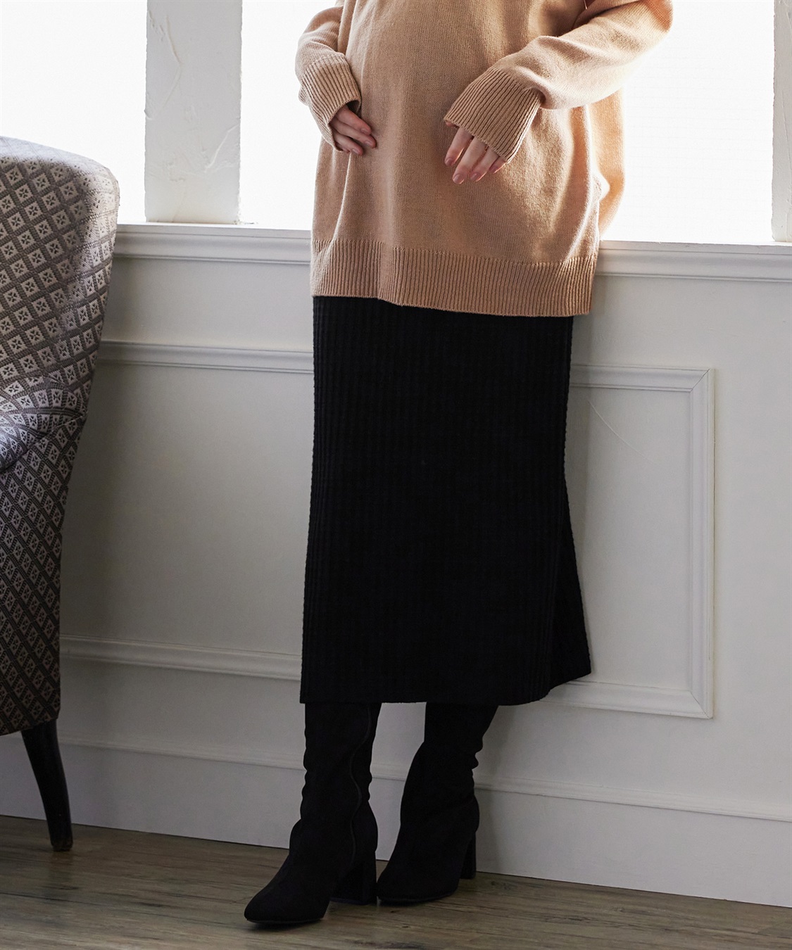 Rosemadame ポコポコワッフル ニットナロースカート(マタニティ/妊婦服 産前・産後対応)_sub_3