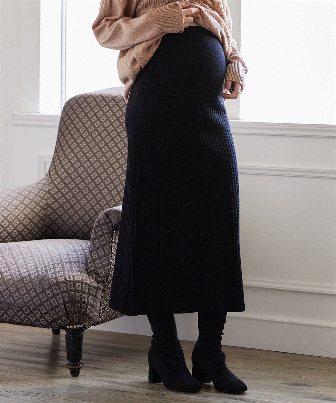 Rosemadame ポコポコワッフル ニットナロースカート(マタニティ/妊婦服 産前・産後対応)_sub_5