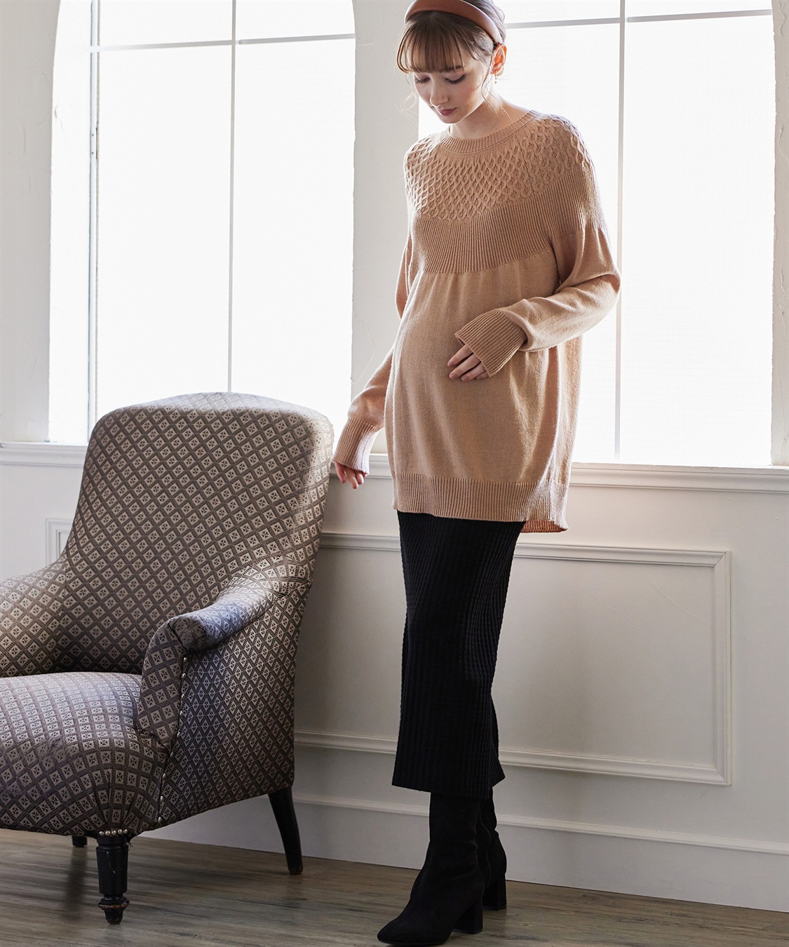 Rosemadame ポコポコワッフル ニットナロースカート(マタニティ/妊婦服 産前・産後対応)_sub_6