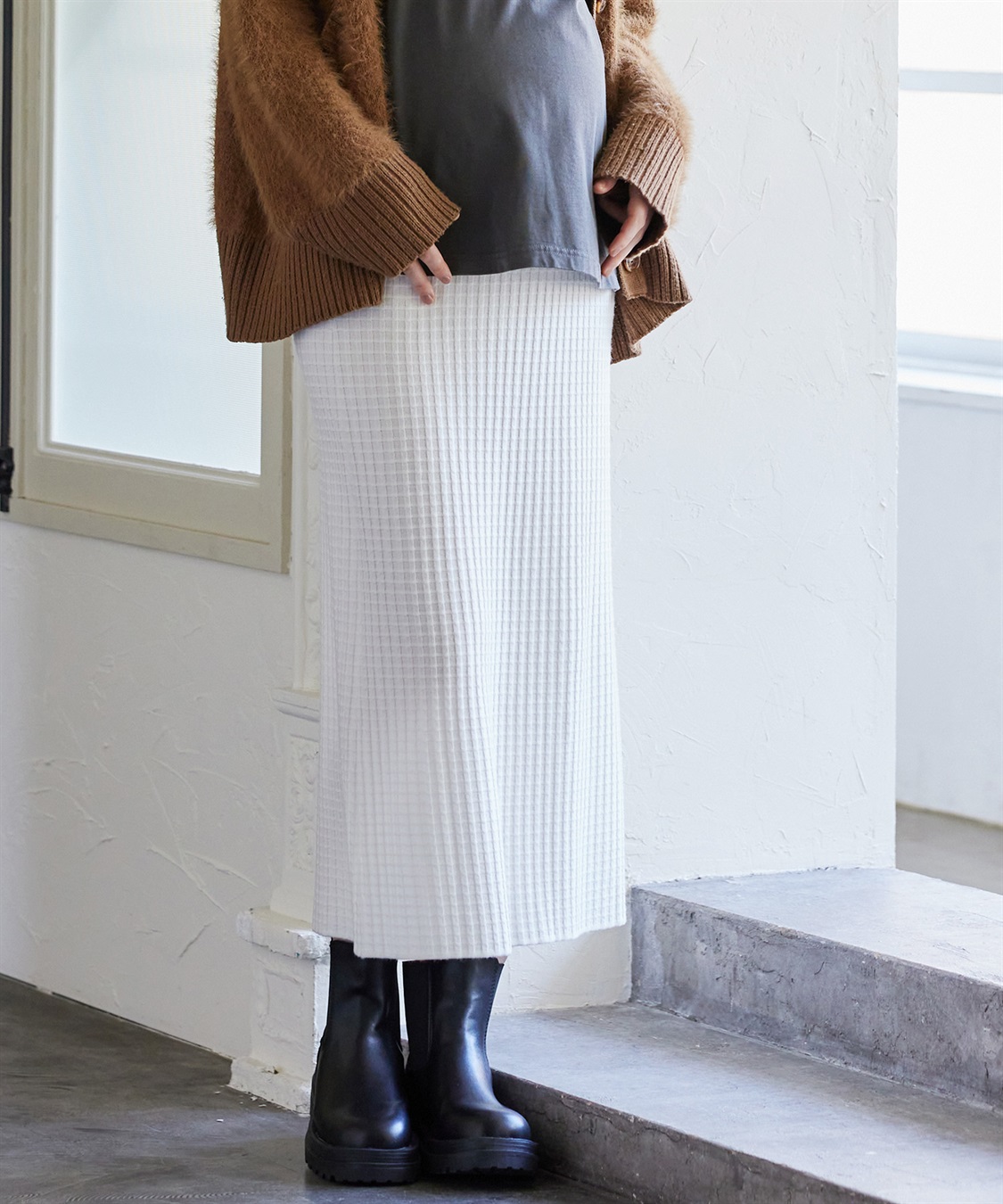Rosemadame ポコポコワッフル ニットナロースカート(マタニティ/妊婦服 産前・産後対応)_sub_8