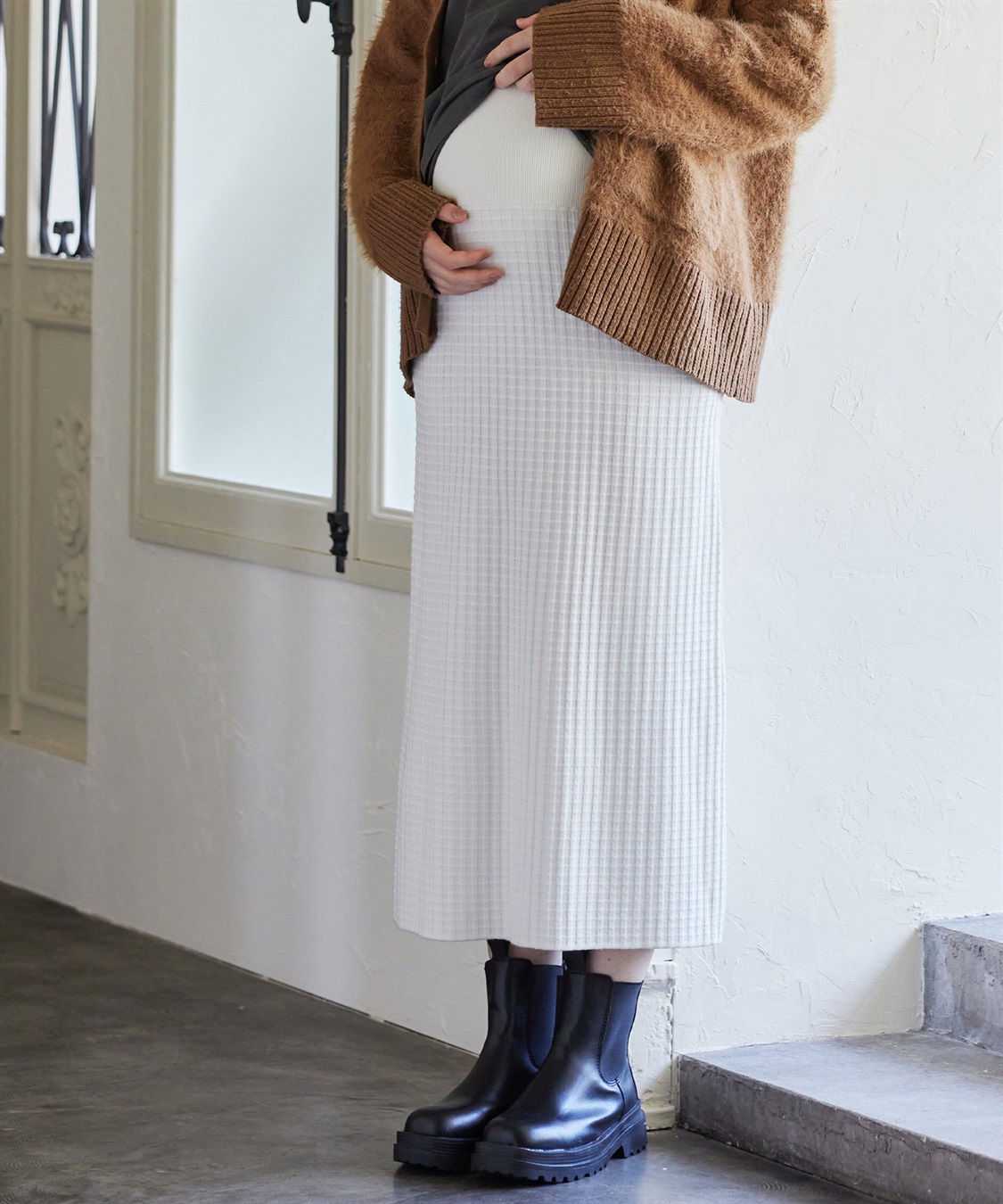 Rosemadame ポコポコワッフル ニットナロースカート(マタニティ/妊婦服 産前・産後対応)_sub_9