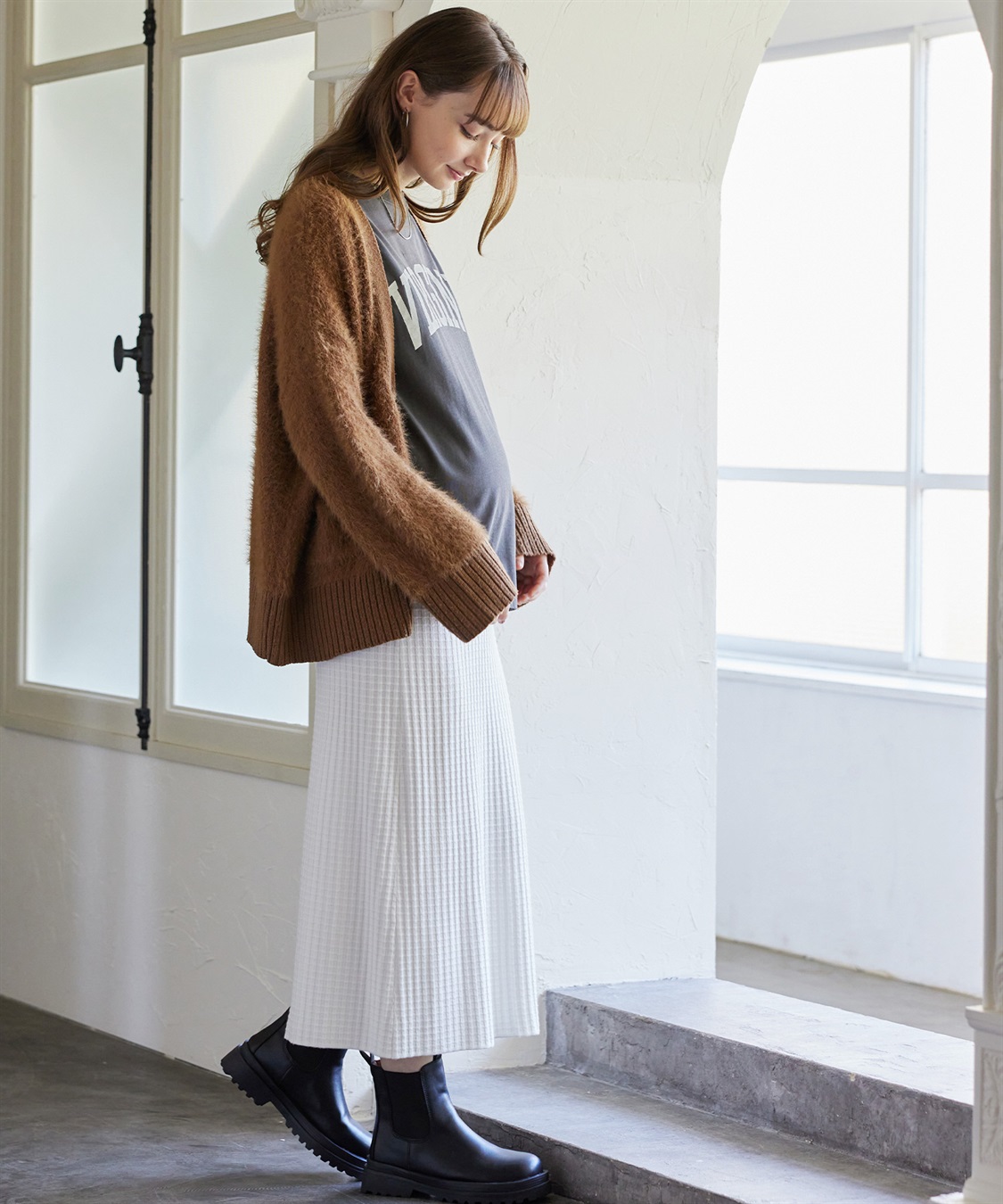 Rosemadame ポコポコワッフル ニットナロースカート(マタニティ/妊婦服 産前・産後対応)_sub_11