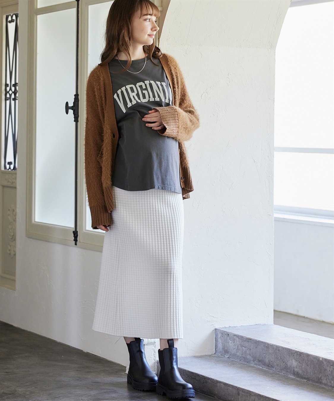 Rosemadame ポコポコワッフル ニットナロースカート(マタニティ/妊婦服 産前・産後対応)_sub_12