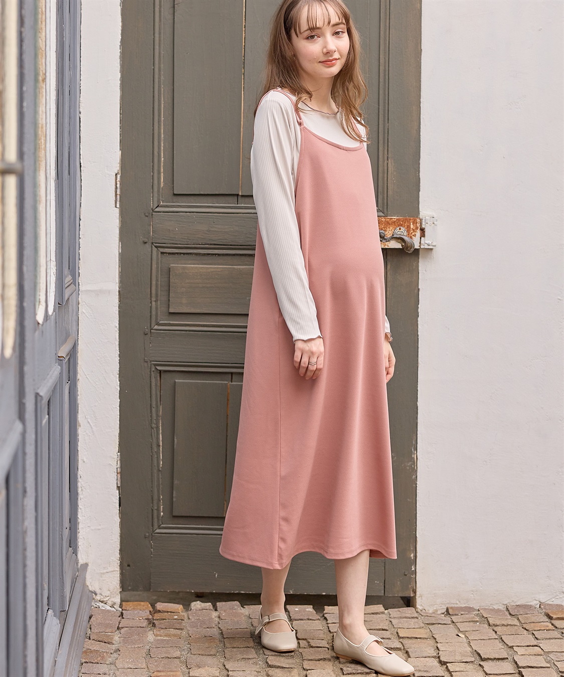 Rosemadame 【セット】スムースキャミワンピ×テレコメロウカットソー(マタニティ/授乳服）授乳楽々 妊婦服 産前・産後対応_sub_2