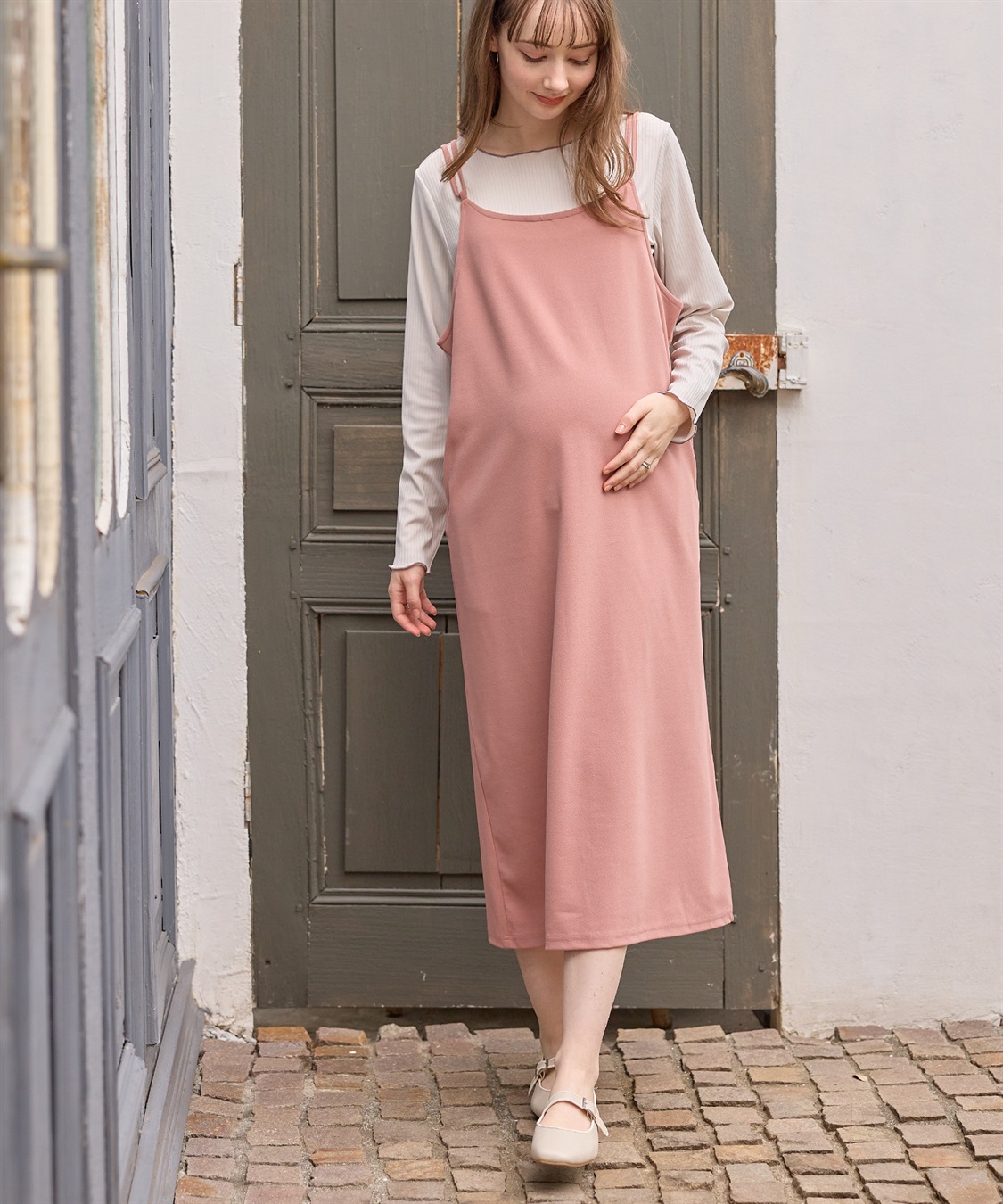 Rosemadame 【セット】スムースキャミワンピ×テレコメロウカットソー(マタニティ/授乳服）授乳楽々 妊婦服 産前・産後対応_sub_4