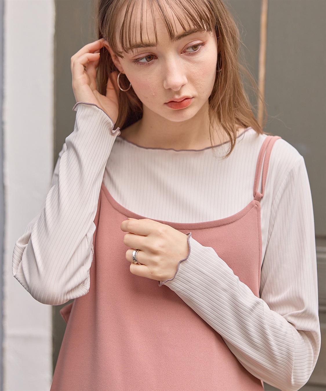 Rosemadame 【セット】スムースキャミワンピ×テレコメロウカットソー(マタニティ/授乳服）授乳楽々 妊婦服 産前・産後対応_sub_5