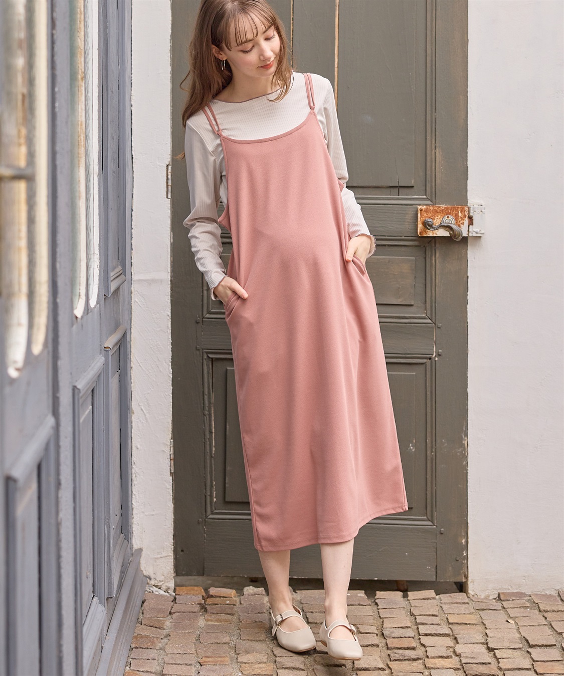 Rosemadame 【セット】スムースキャミワンピ×テレコメロウカットソー(マタニティ/授乳服）授乳楽々 妊婦服 産前・産後対応_sub_6