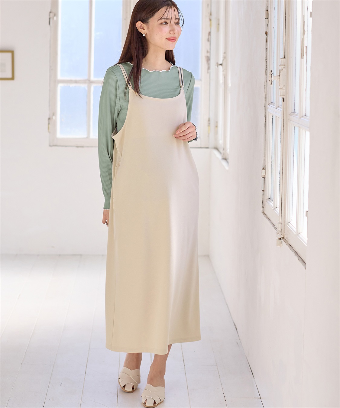 Rosemadame 【セット】スムースキャミワンピ×テレコメロウカットソー(マタニティ/授乳服）授乳楽々 妊婦服 産前・産後対応_sub_9