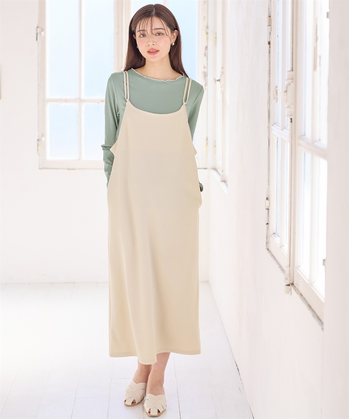 Rosemadame 【セット】スムースキャミワンピ×テレコメロウカットソー(マタニティ/授乳服）授乳楽々 妊婦服 産前・産後対応_sub_12