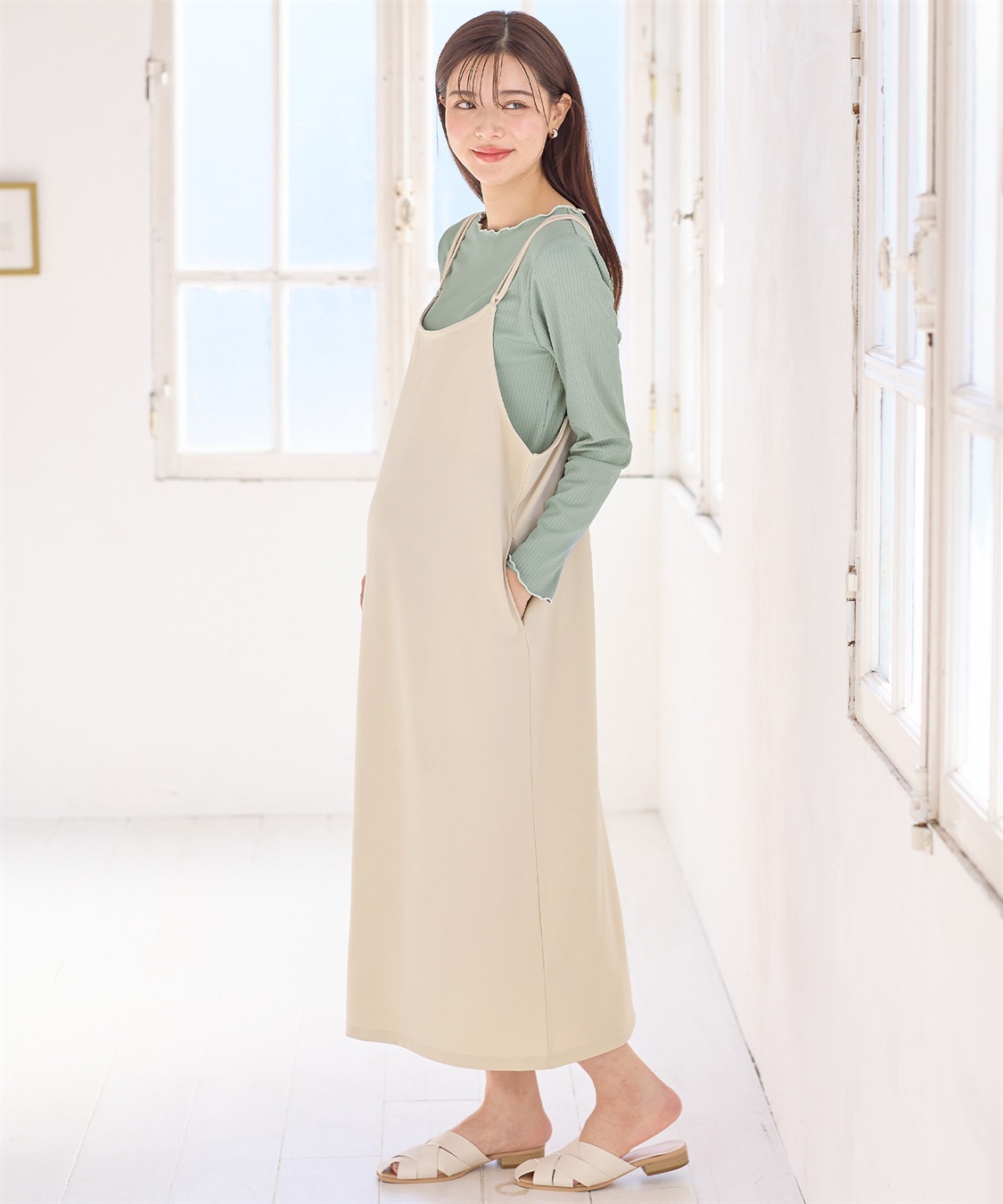 Rosemadame 【セット】スムースキャミワンピ×テレコメロウカットソー(マタニティ/授乳服）授乳楽々 妊婦服 産前・産後対応_sub_13