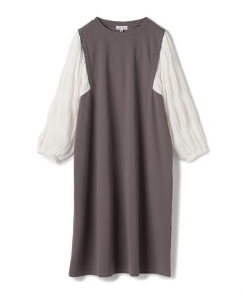 Rosemadame シャーリングスリーブ スムースワンピース(マタニティ/授乳服）授乳口付き 授乳楽々 妊婦服 産前・産後対応_subthumb_15