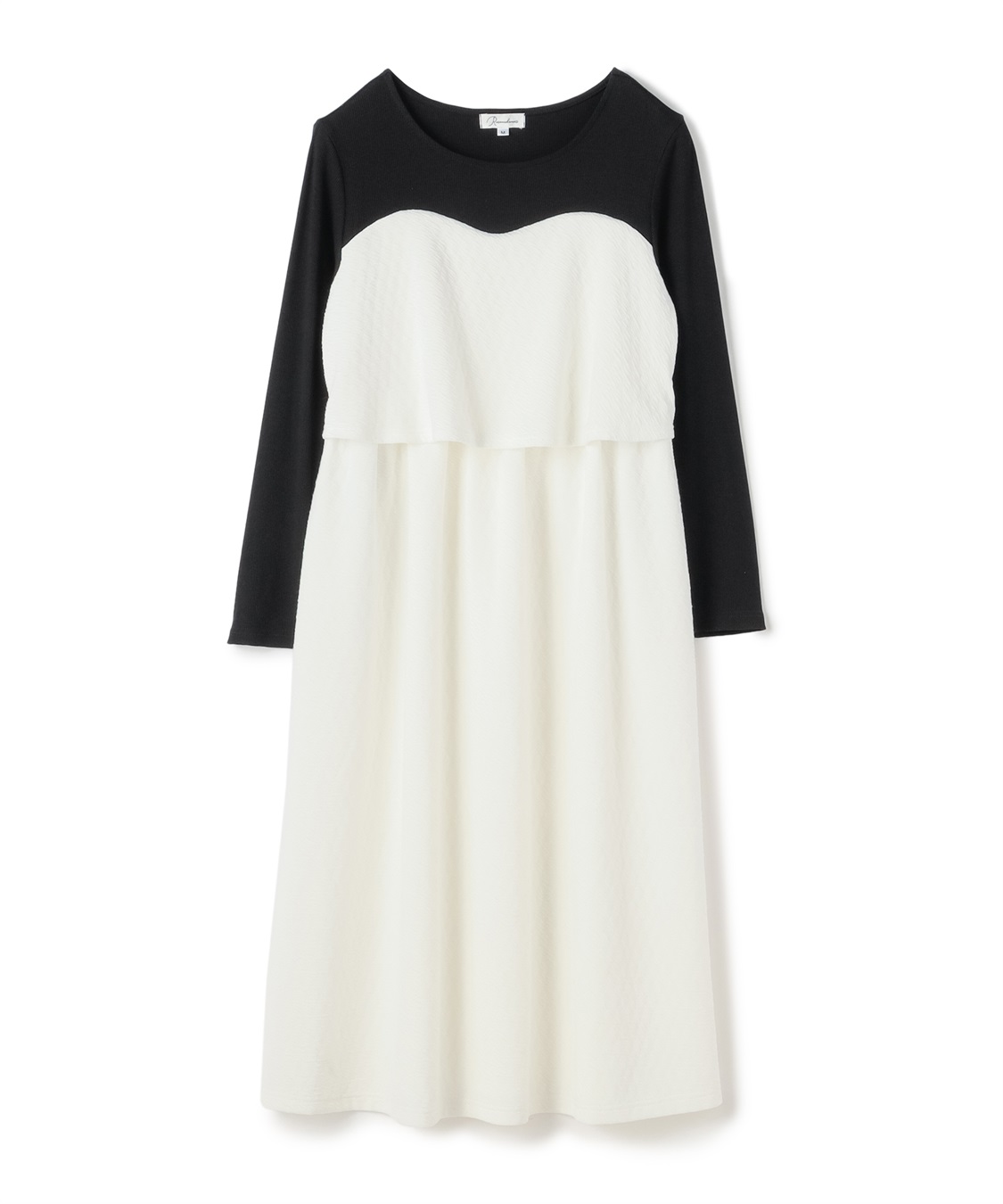 Rosemadame ふくれジャガード×テレコカットソー ビスチェ風 ワンピース(マタニティ/授乳服）授乳口付き 授乳楽々 妊婦服 産前・産後対応_sub_17