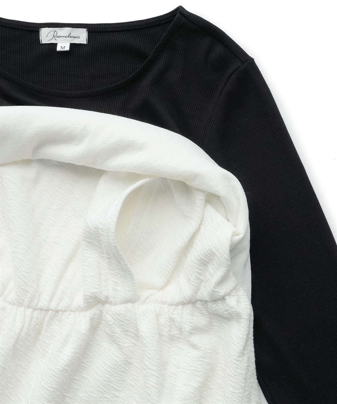 Rosemadame ふくれジャガード×テレコカットソー ビスチェ風 ワンピース(マタニティ/授乳服）授乳口付き 授乳楽々 妊婦服 産前・産後対応_sub_23