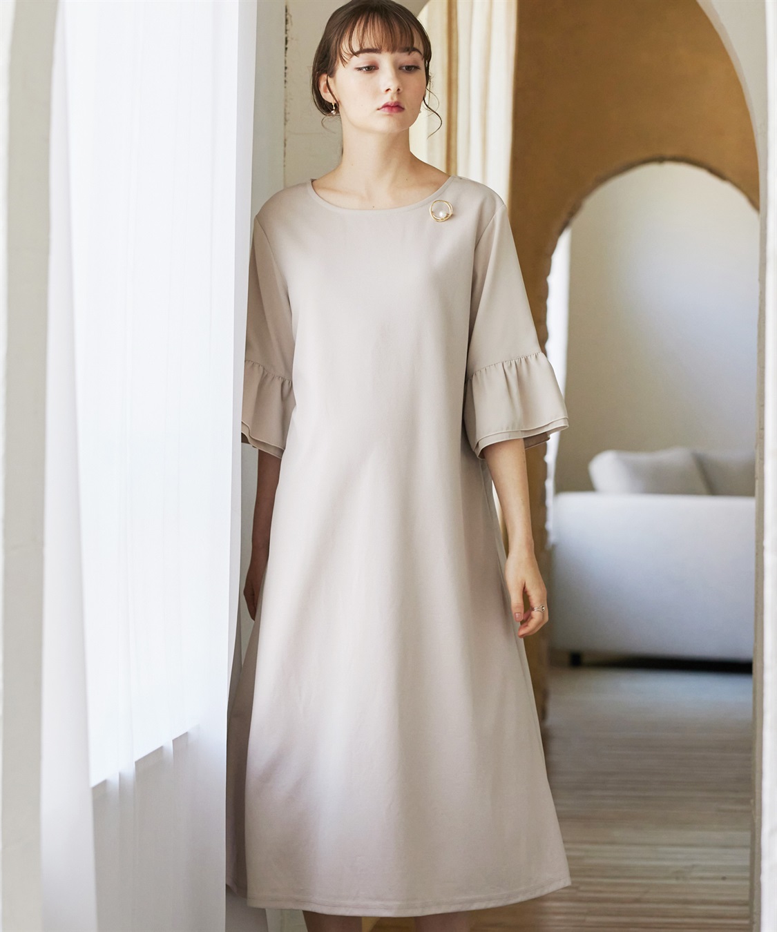 Rosemadame ジョーゼットフレアスリーブ スムースワンピースドレス(マタニティ/妊婦服 産前・産後対応・フォーマルワンピース・オケージョンドレス)_sub_11