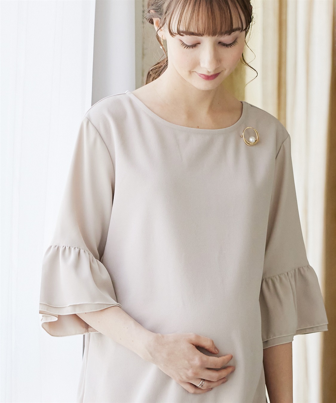 Rosemadame ジョーゼットフレアスリーブ スムースワンピースドレス(マタニティ/妊婦服 産前・産後対応・フォーマルワンピース・オケージョンドレス)_sub_13