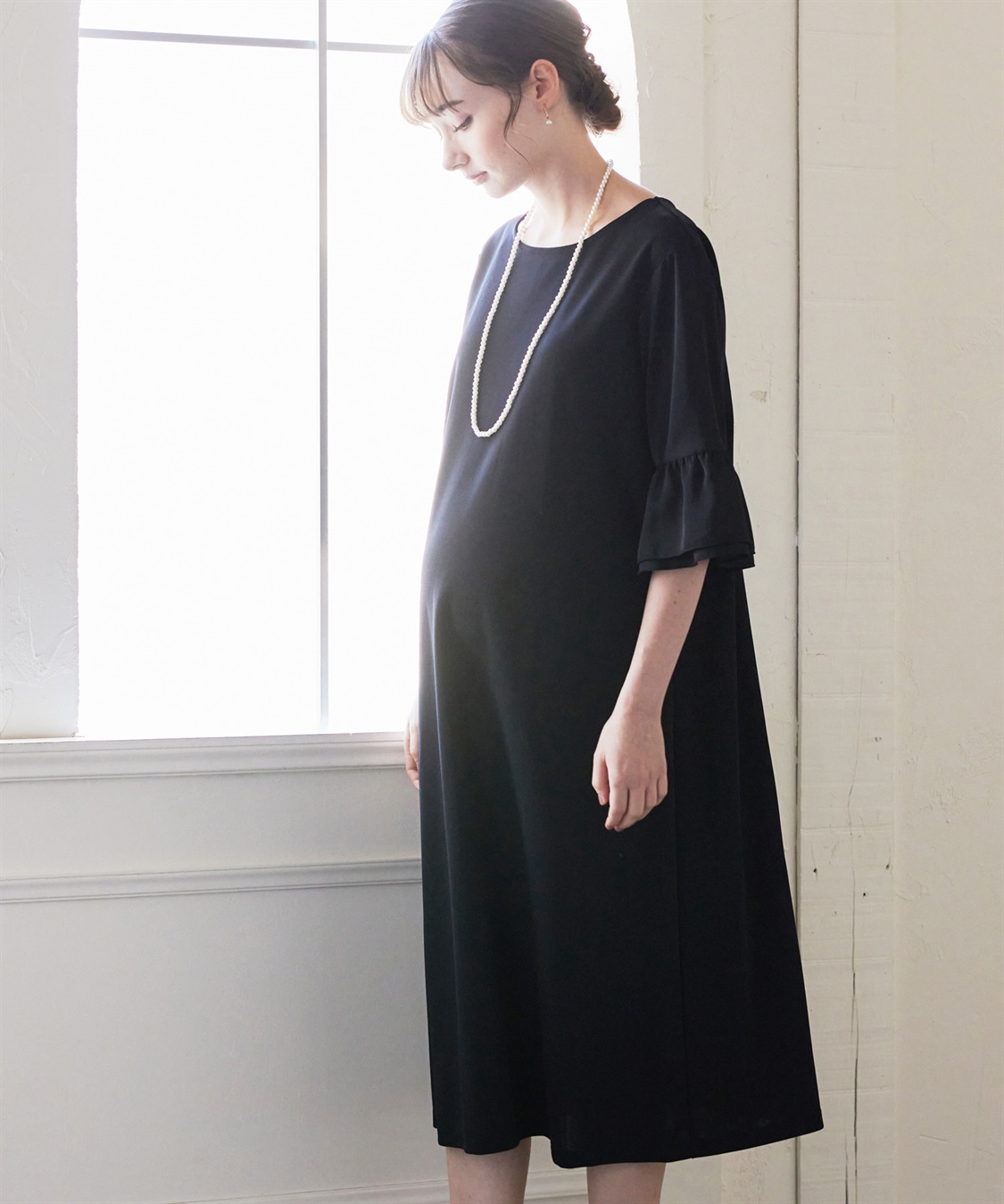 Rosemadame ジョーゼットフレアスリーブ スムースワンピースドレス(マタニティ/妊婦服 産前・産後対応・フォーマルワンピース・オケージョンドレス)_sub_14