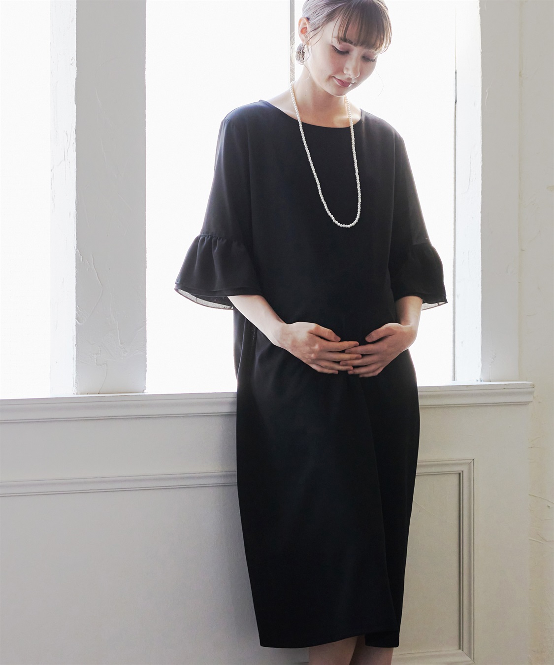 Rosemadame ジョーゼットフレアスリーブ スムースワンピースドレス(マタニティ/妊婦服 産前・産後対応・フォーマルワンピース・オケージョンドレス)_sub_15