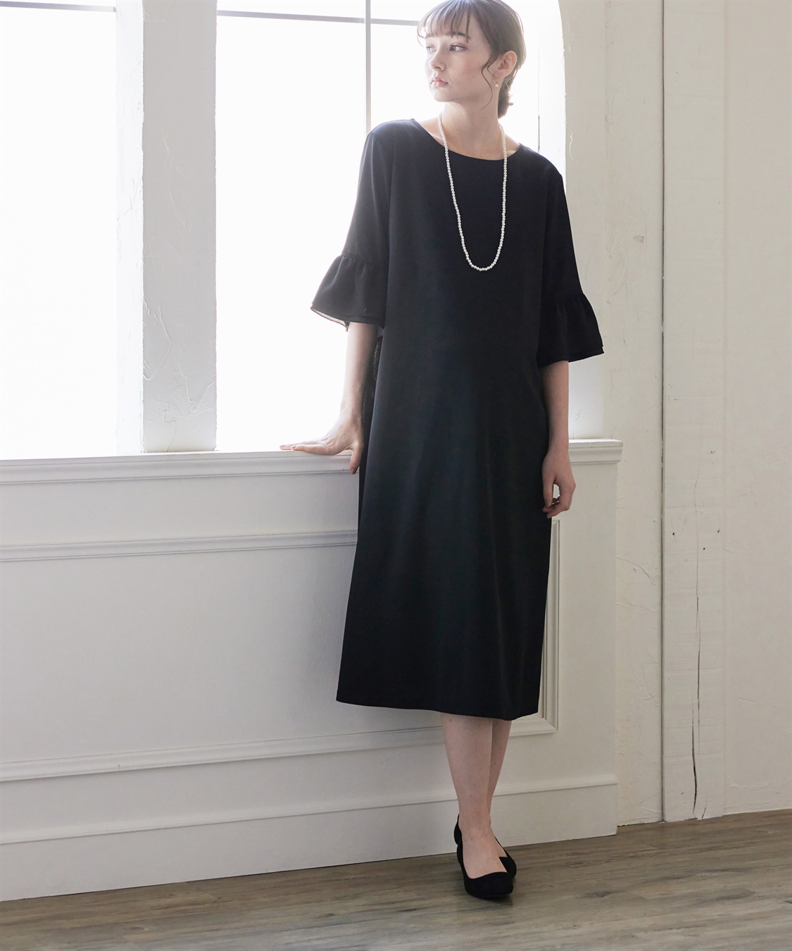 Rosemadame ジョーゼットフレアスリーブ スムースワンピースドレス(マタニティ/妊婦服 産前・産後対応・フォーマルワンピース・オケージョンドレス)_sub_16