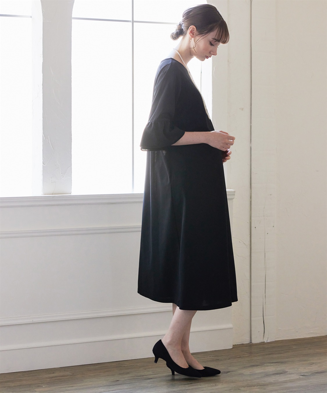 Rosemadame ジョーゼットフレアスリーブ スムースワンピースドレス(マタニティ/妊婦服 産前・産後対応・フォーマルワンピース・オケージョンドレス)_sub_17