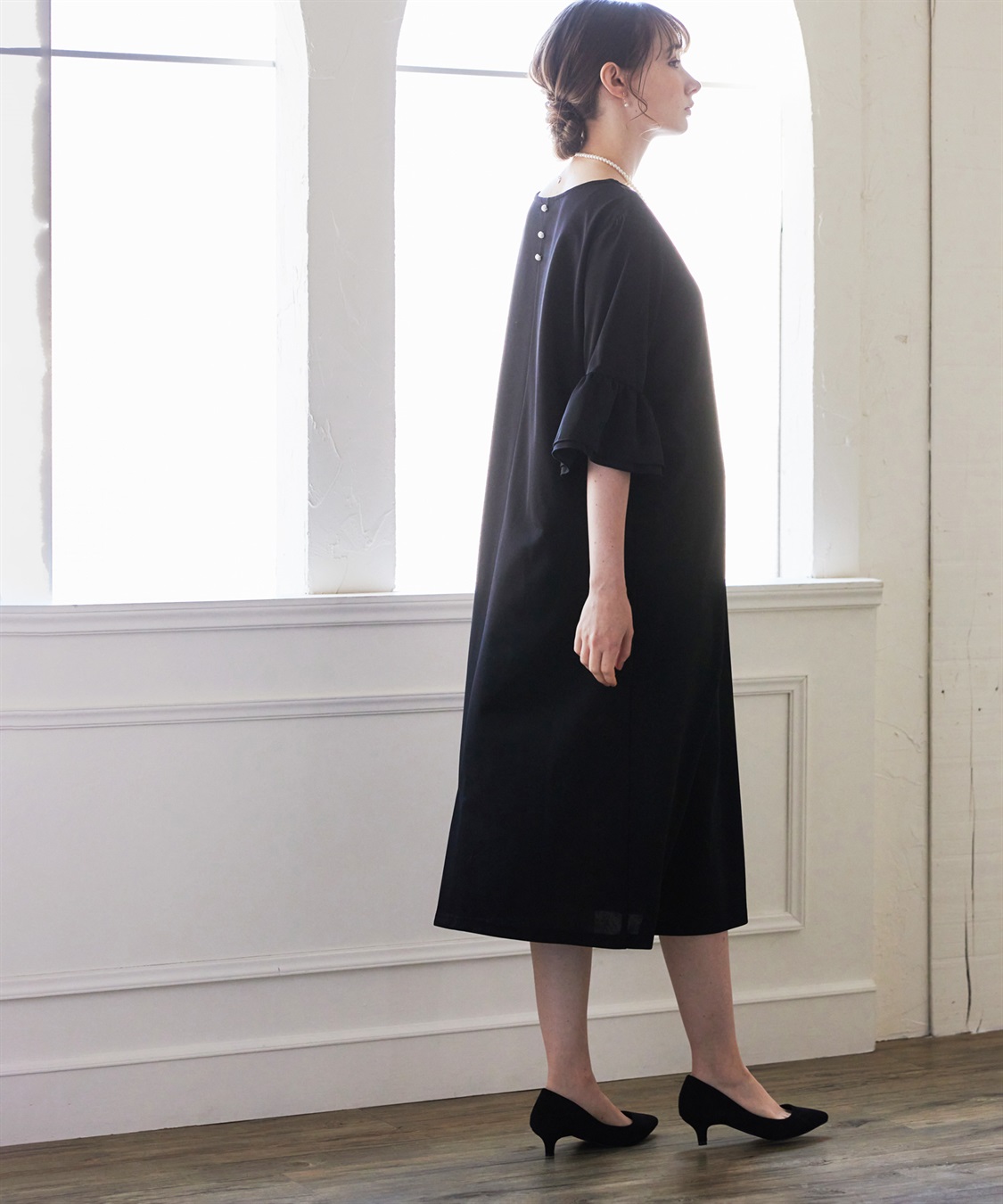 Rosemadame ジョーゼットフレアスリーブ スムースワンピースドレス(マタニティ/妊婦服 産前・産後対応・フォーマルワンピース・オケージョンドレス)_sub_19