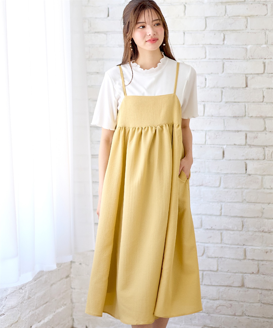 Rosemadame 【セットアイテム】エステルシャーリングキャミ マタニティワンピース×メロウリブカットソー_sub_8