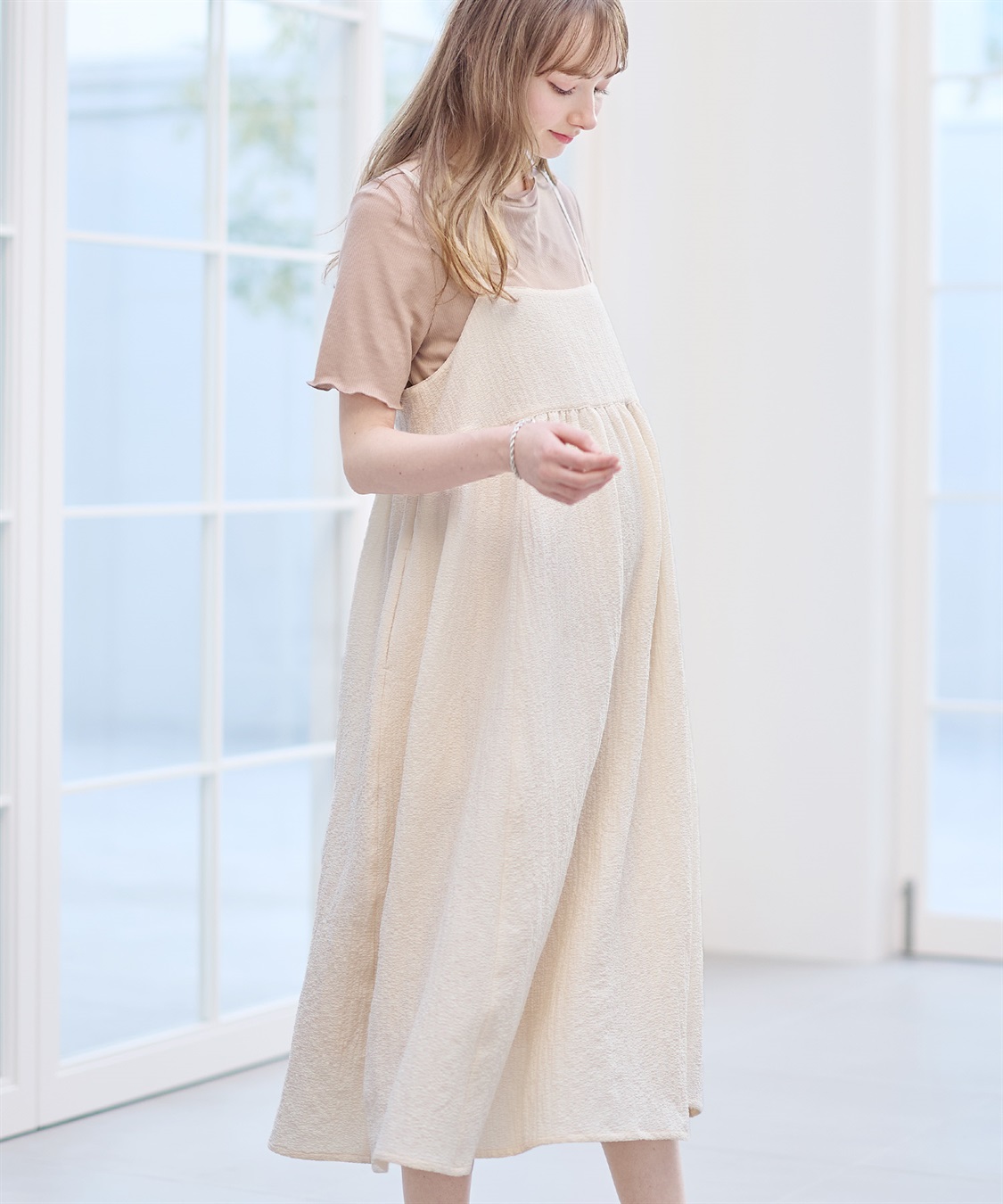 Rosemadame 【セットアイテム】エステルシャーリングキャミ マタニティワンピース×メロウリブカットソー_sub_11