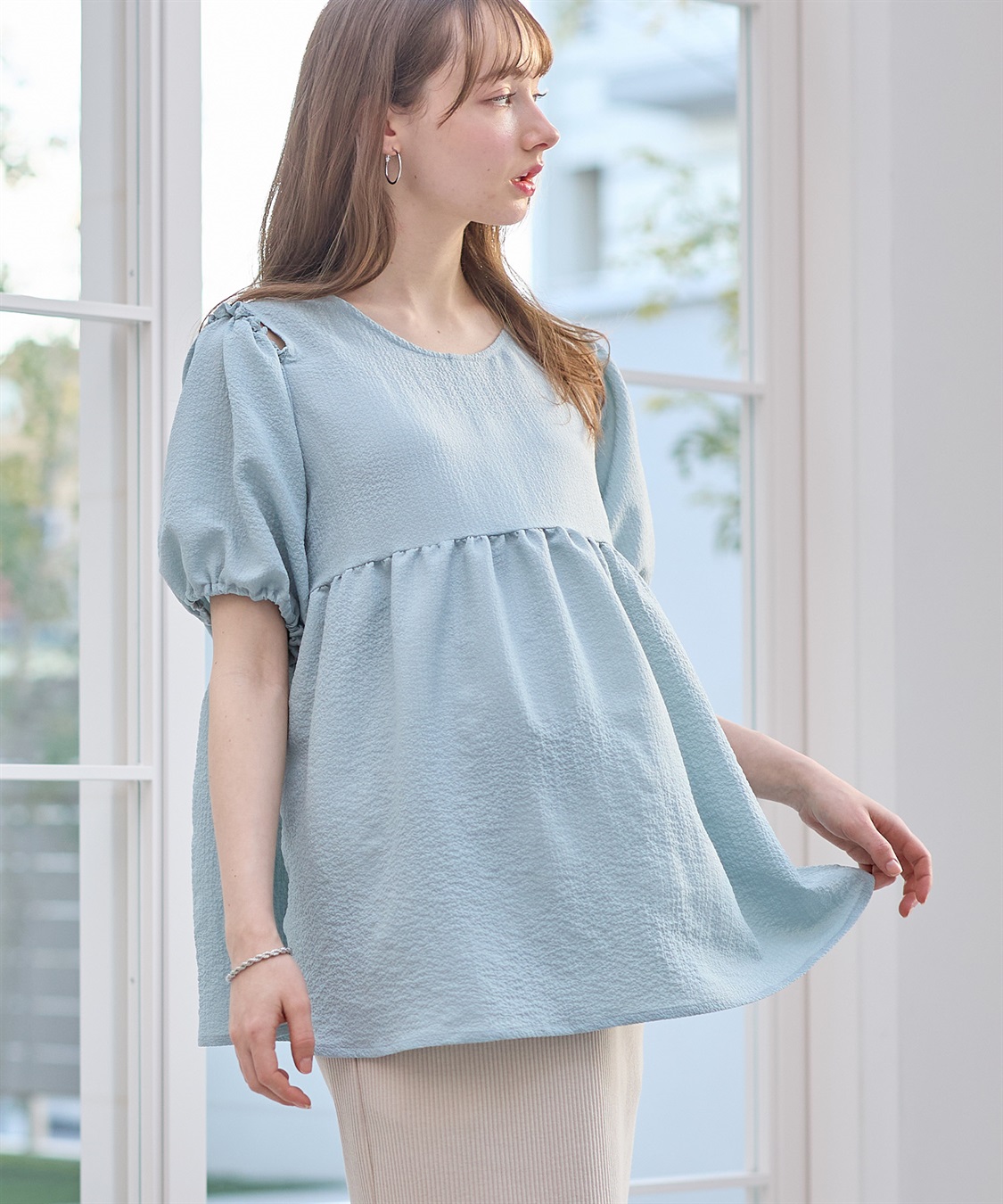 Rosemadame エステルシャーリング袖2WAYチュニックブラウス_sub_1