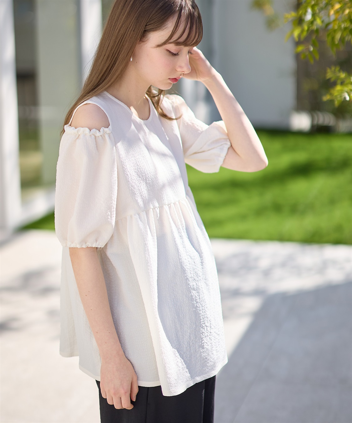 Rosemadame エステルシャーリング袖2WAYチュニックブラウス_sub_3