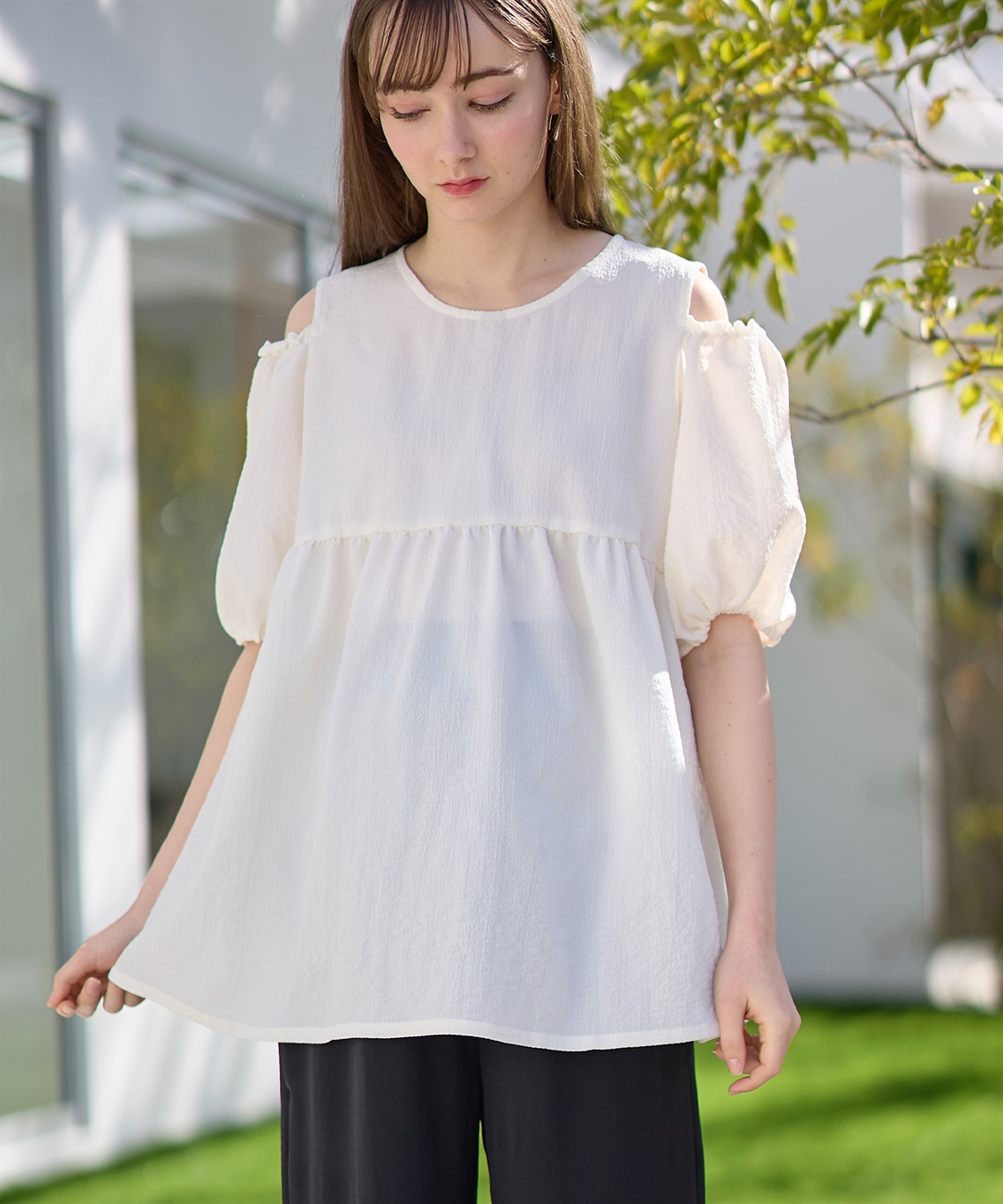 Rosemadame エステルシャーリング袖2WAYチュニックブラウス_sub_4