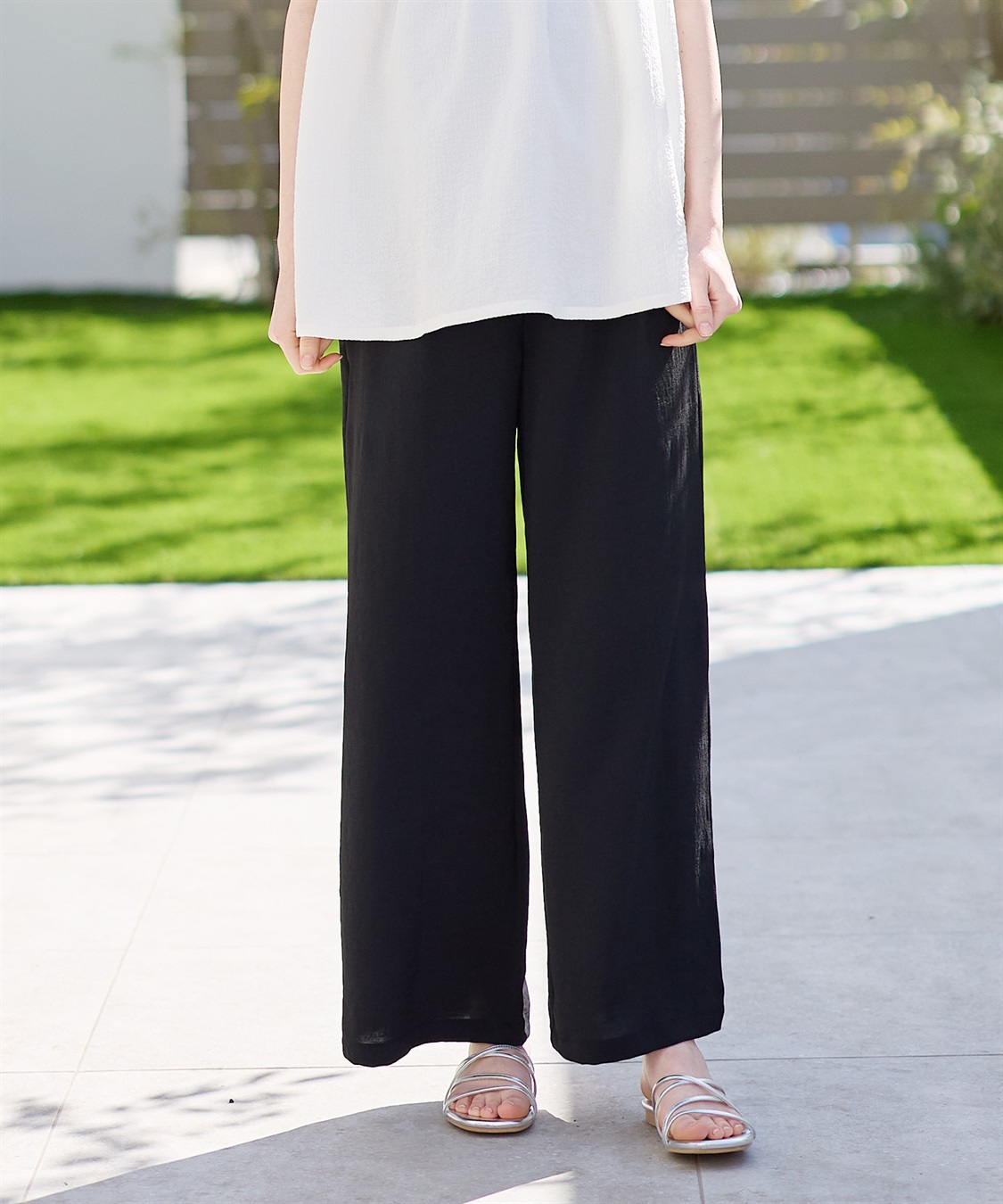 Rosemadame 【接触冷感】リネンライク ゆったりストレートパンツ（マタニティ　産前・産後対応）_sub_10