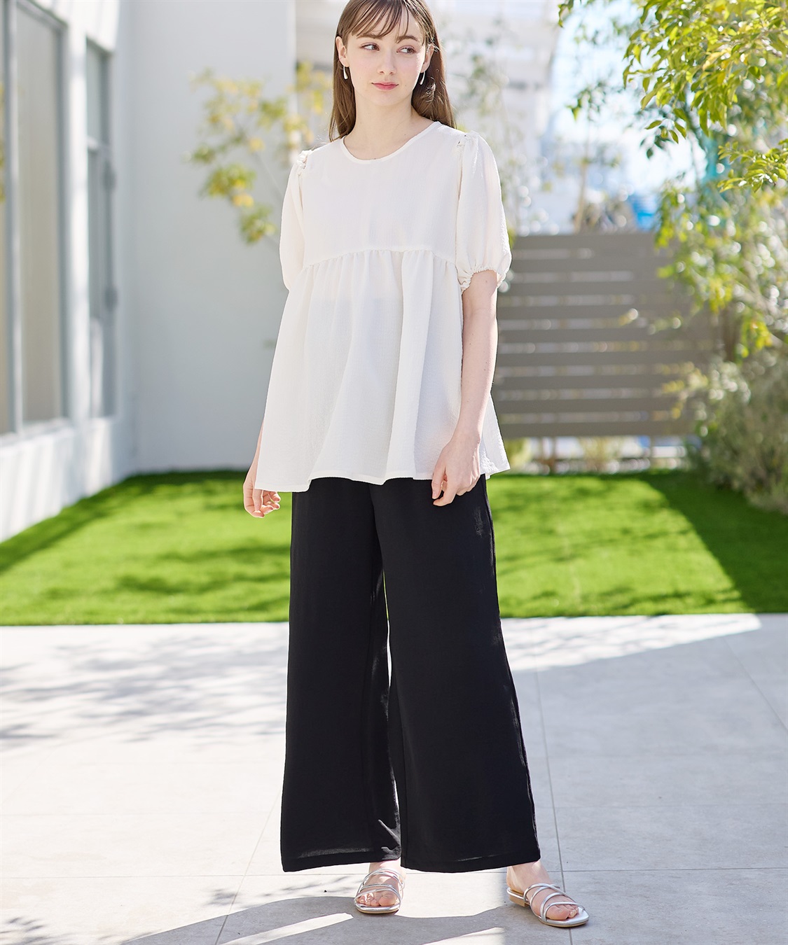 Rosemadame 【接触冷感】リネンライク ゆったりストレートパンツ（マタニティ　産前・産後対応）_sub_12