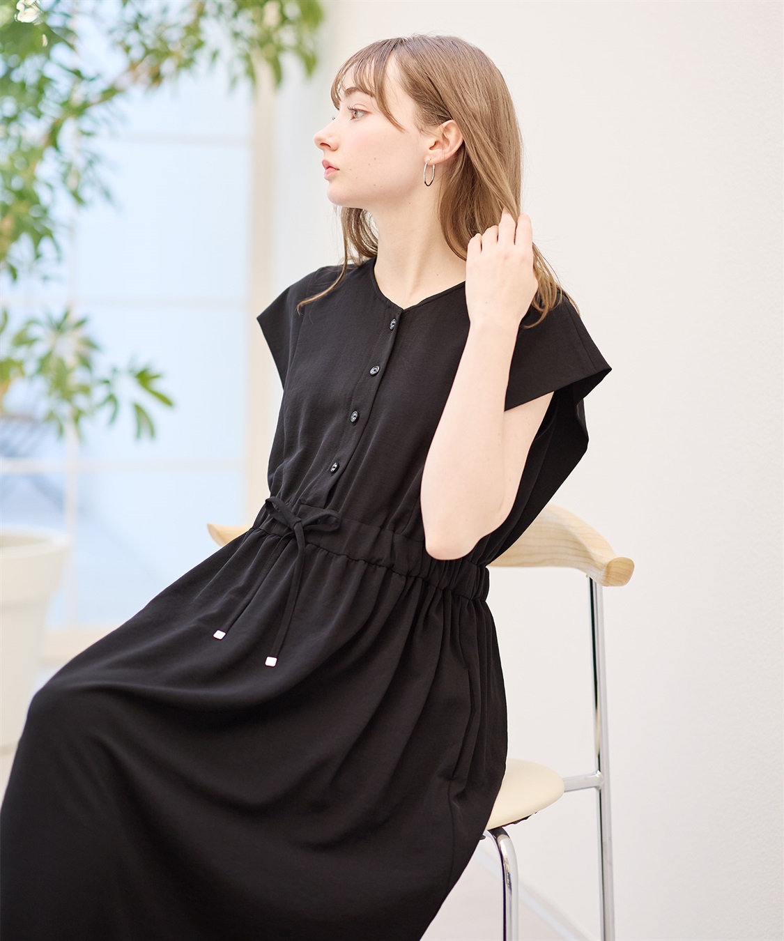 Rosemadame 【接触冷感】リネンライク ショルダータックワンピース（マタニティ/授乳服）授乳楽々 妊婦服 産前・産後対応_sub_9