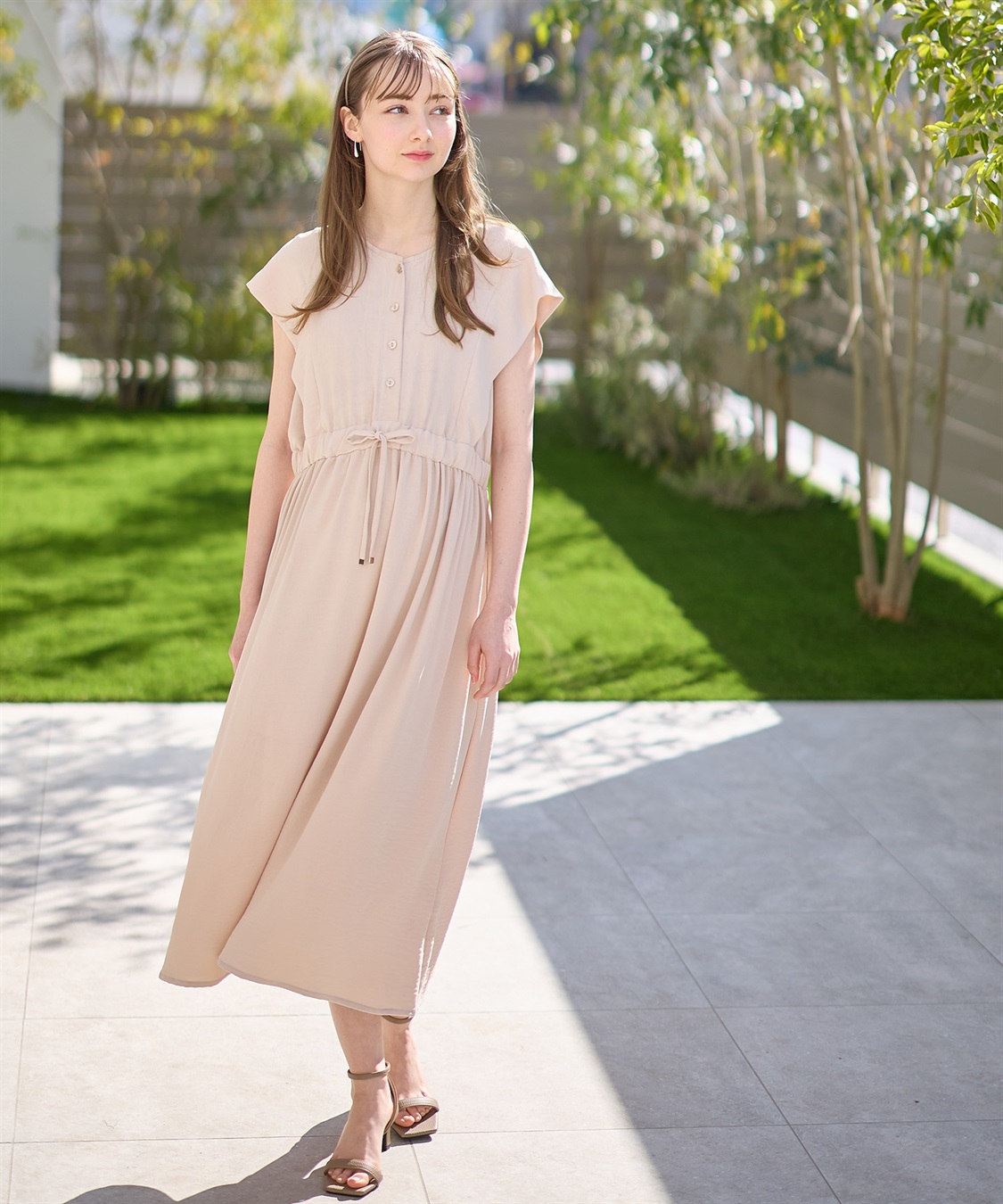 Rosemadame 【接触冷感】リネンライク ショルダータックワンピース（マタニティ/授乳服）授乳楽々 妊婦服 産前・産後対応_sub_10