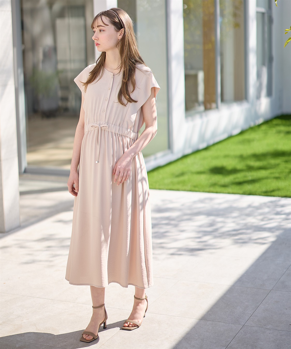 Rosemadame 【接触冷感】リネンライク ショルダータックワンピース（マタニティ/授乳服）授乳楽々 妊婦服 産前・産後対応_sub_11