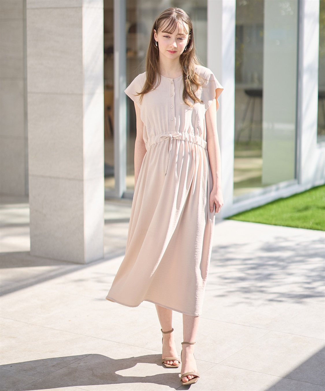 Rosemadame 【接触冷感】リネンライク ショルダータックワンピース（マタニティ/授乳服）授乳楽々 妊婦服 産前・産後対応_sub_12