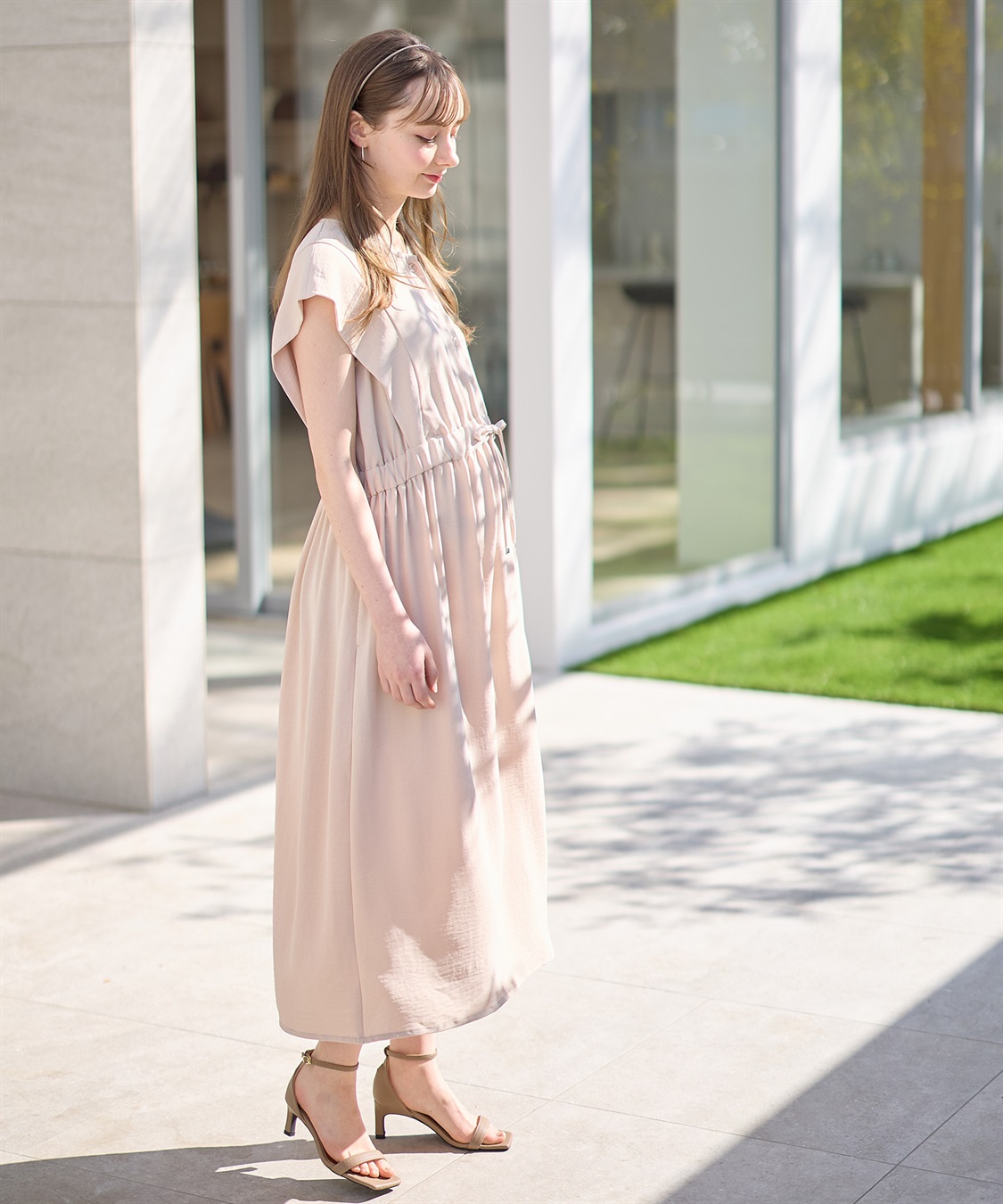 Rosemadame 【接触冷感】リネンライク ショルダータックワンピース（マタニティ/授乳服）授乳楽々 妊婦服 産前・産後対応_sub_14