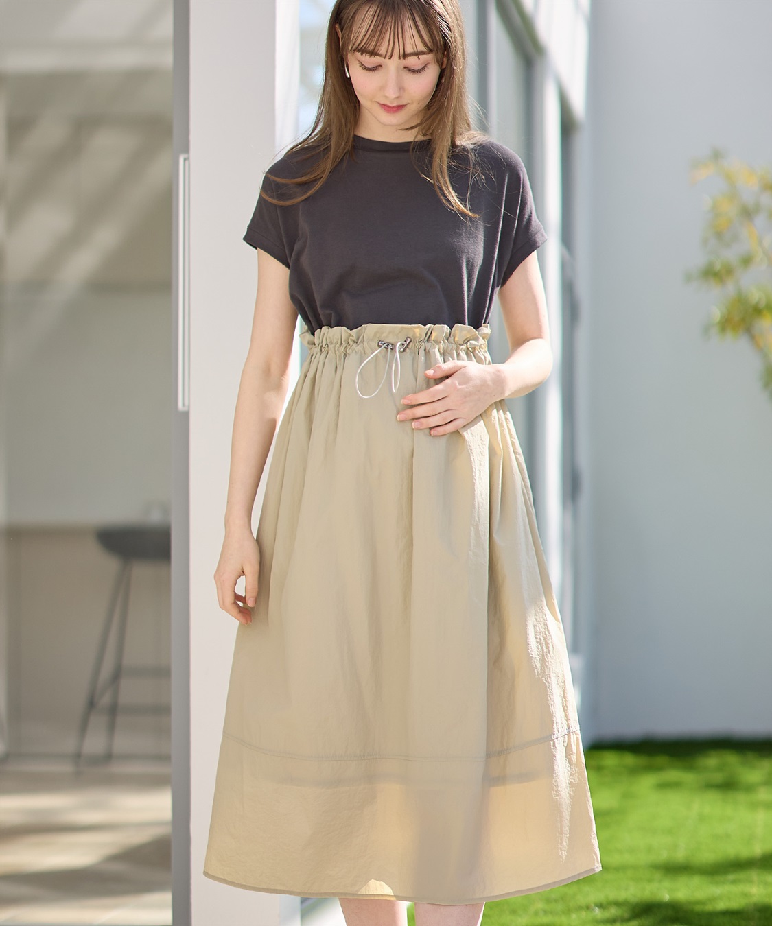 Rosemadame 【撥水加工】授乳がラクチン！ナイロンスカート ドッキングワンピ―ス（マタニティ/授乳服）授乳楽々 妊婦服 産前・産後対応_sub_3