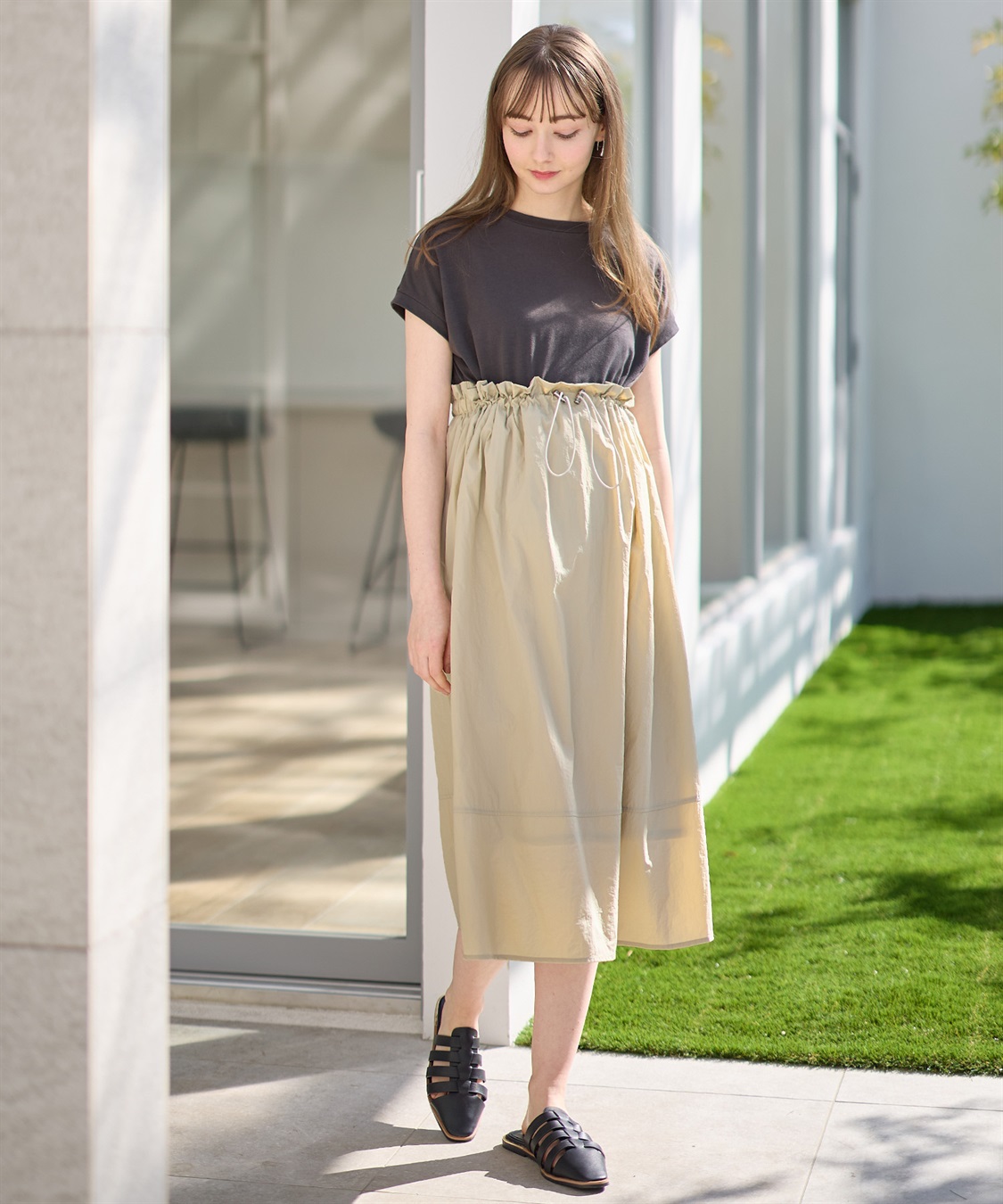 Rosemadame 【撥水加工】授乳がラクチン！ナイロンスカート ドッキングワンピ―ス（マタニティ/授乳服）授乳楽々 妊婦服 産前・産後対応_sub_4