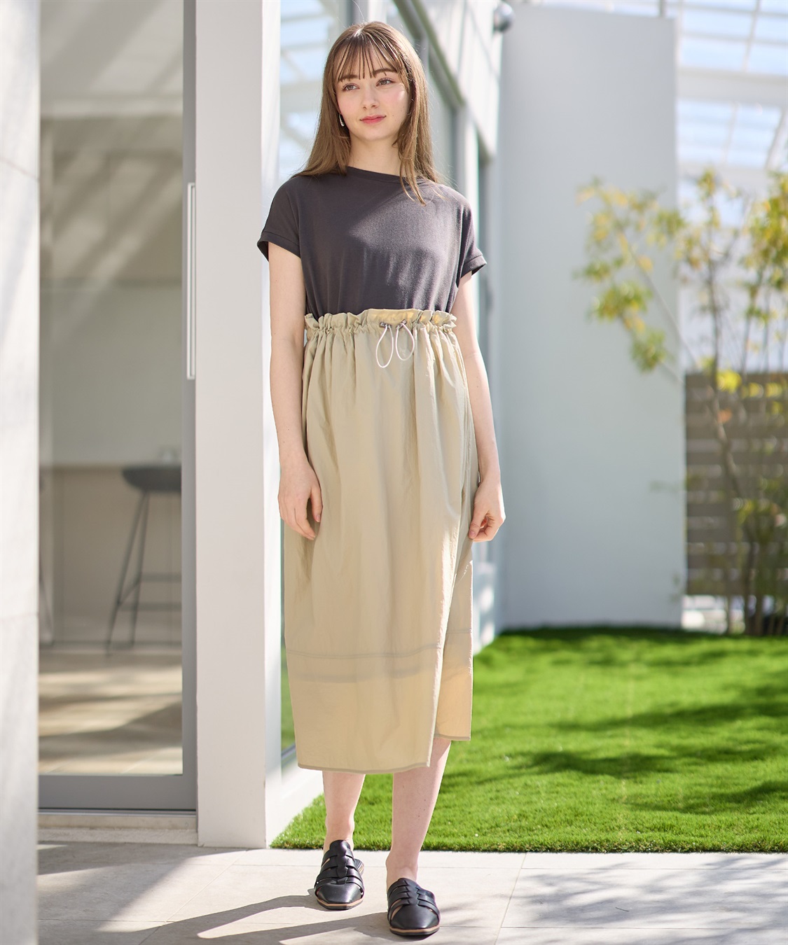 Rosemadame 【撥水加工】授乳がラクチン！ナイロンスカート ドッキングワンピ―ス（マタニティ/授乳服）授乳楽々 妊婦服 産前・産後対応_sub_5