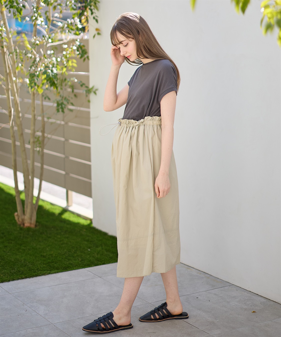 Rosemadame 【撥水加工】授乳がラクチン！ナイロンスカート ドッキングワンピ―ス（マタニティ/授乳服）授乳楽々 妊婦服 産前・産後対応_sub_7