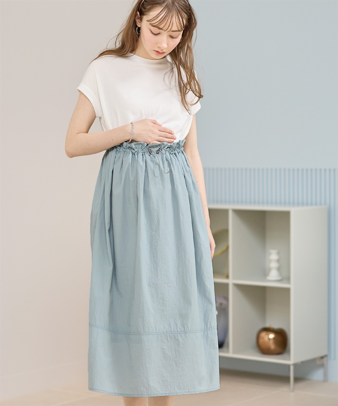 Rosemadame 【撥水加工】授乳がラクチン！ナイロンスカート ドッキングワンピ―ス（マタニティ/授乳服）授乳楽々 妊婦服 産前・産後対応_sub_10