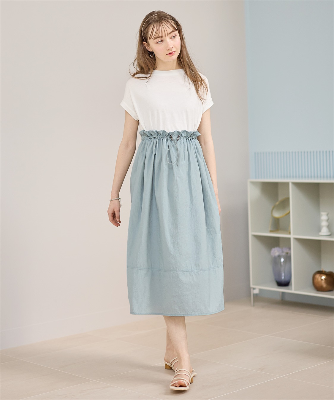 Rosemadame 【撥水加工】授乳がラクチン！ナイロンスカート ドッキングワンピ―ス（マタニティ/授乳服）授乳楽々 妊婦服 産前・産後対応_sub_11