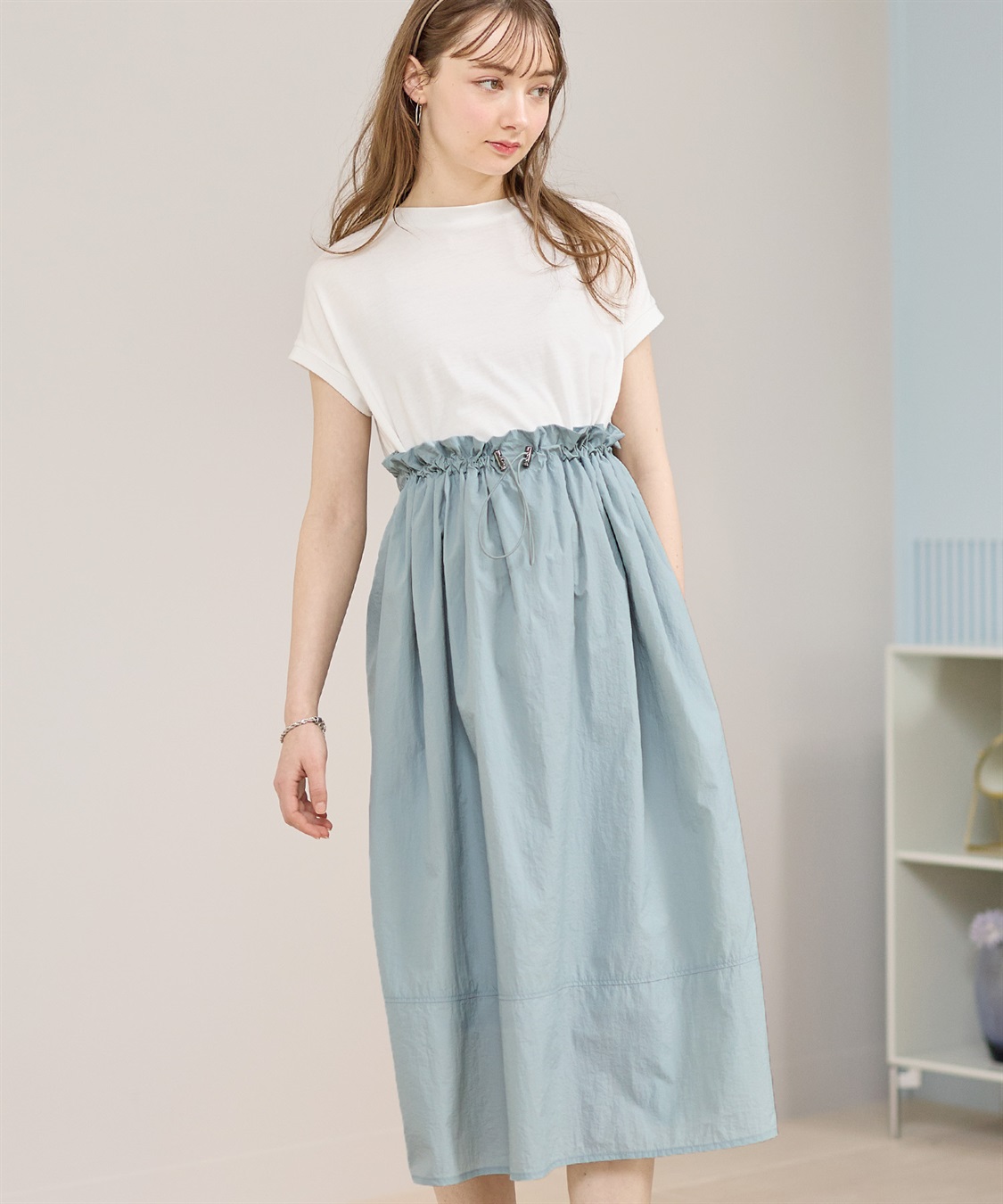 Rosemadame 【撥水加工】授乳がラクチン！ナイロンスカート ドッキングワンピ―ス（マタニティ/授乳服）授乳楽々 妊婦服 産前・産後対応_sub_12