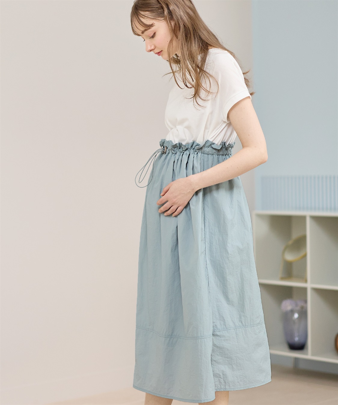 Rosemadame 【撥水加工】授乳がラクチン！ナイロンスカート ドッキングワンピ―ス（マタニティ/授乳服）授乳楽々 妊婦服 産前・産後対応_sub_13