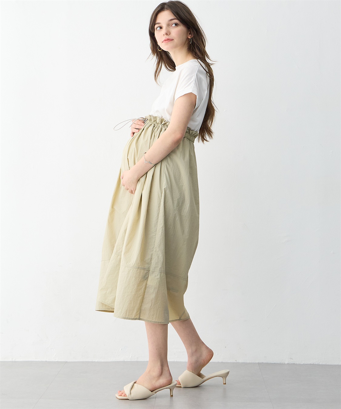 Rosemadame 【撥水加工】授乳がラクチン！ナイロンスカート ドッキングワンピ―ス（マタニティ/授乳服）授乳楽々 妊婦服 産前・産後対応_sub_15