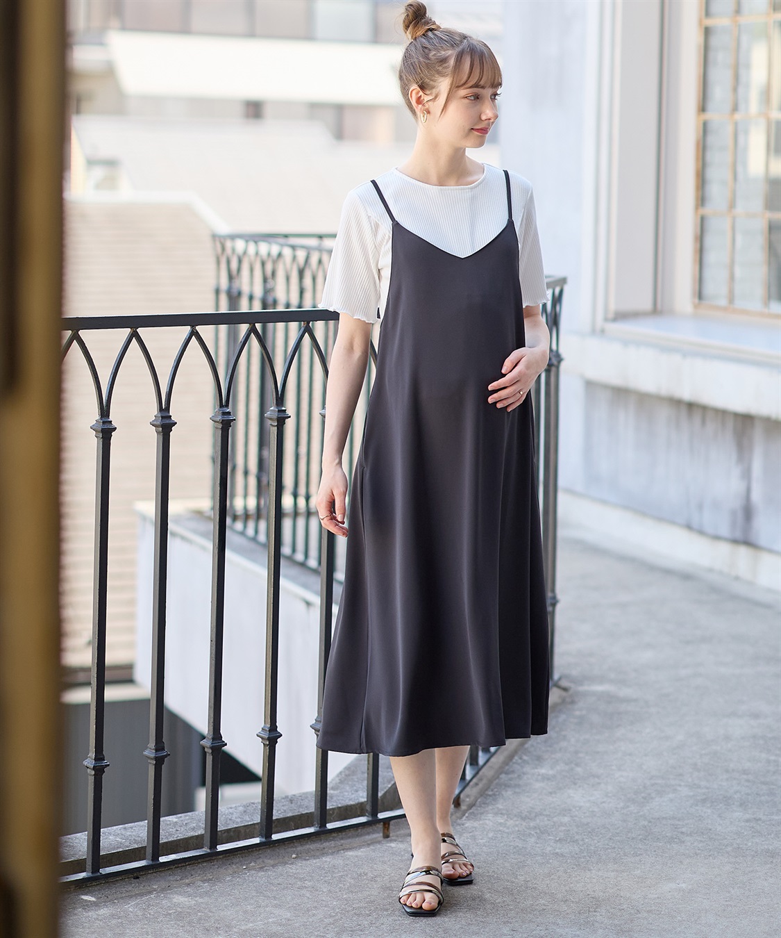 Rosemadame 【セット】サテンキャミワンピース×テレコメロウカットソー_sub_3