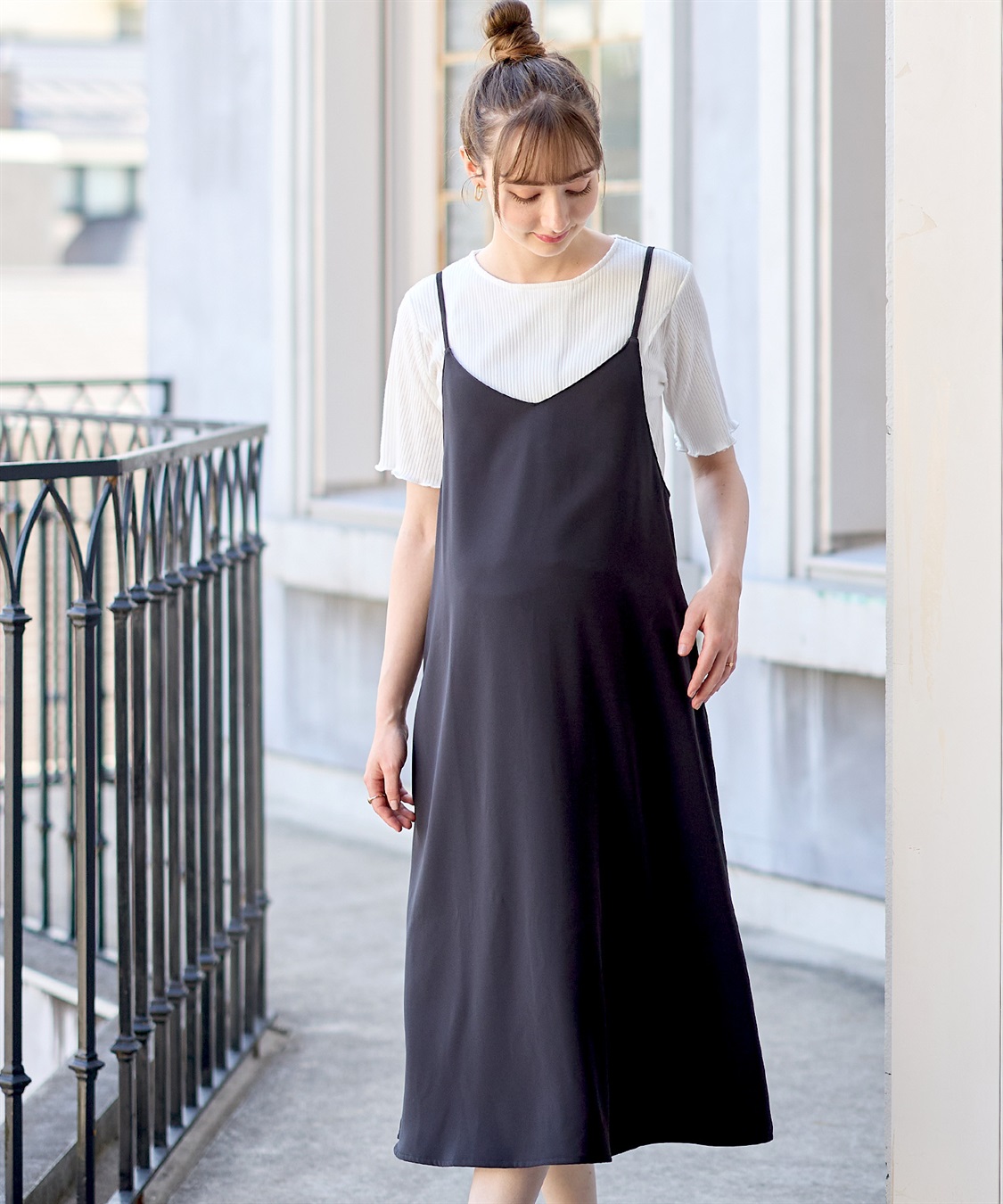 Rosemadame 【セット】サテンキャミワンピース×テレコメロウカットソー_sub_4