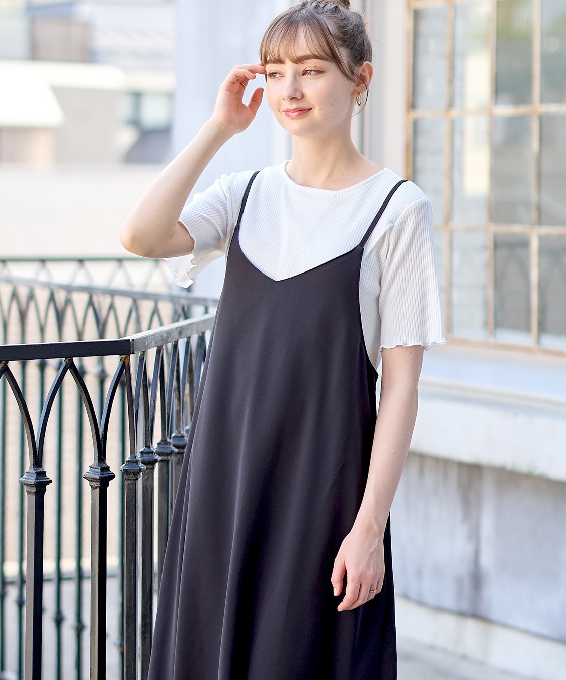 Rosemadame 【セット】サテンキャミワンピース×テレコメロウカットソー_sub_5