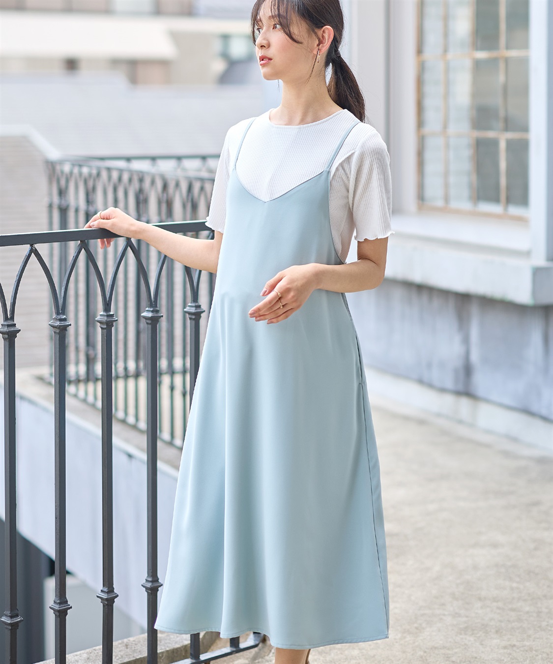 Rosemadame 【セット】サテンキャミワンピース×テレコメロウカットソー_sub_8